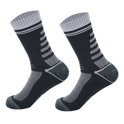 Performance Ski Socks - Black Gray Stripe